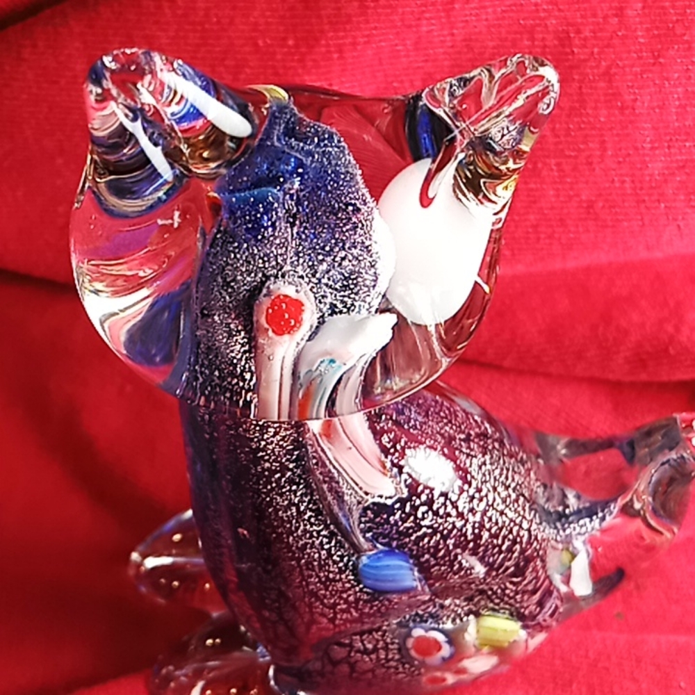 Murano Art Glass Cat Figurine. Beautiful Mixed Colors. Flawless Condition. - Picture 14 of 16